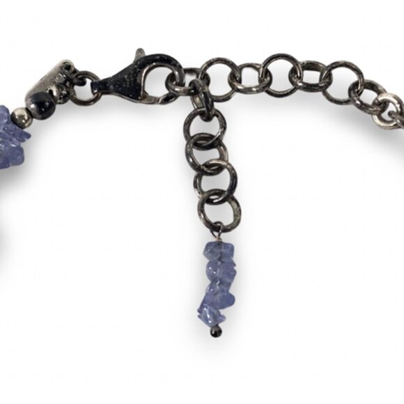 Doug Paulus Sterling Tanzanite Double Strand Necklace | Adjustable Up to 20" | V - Picture 6 of 8